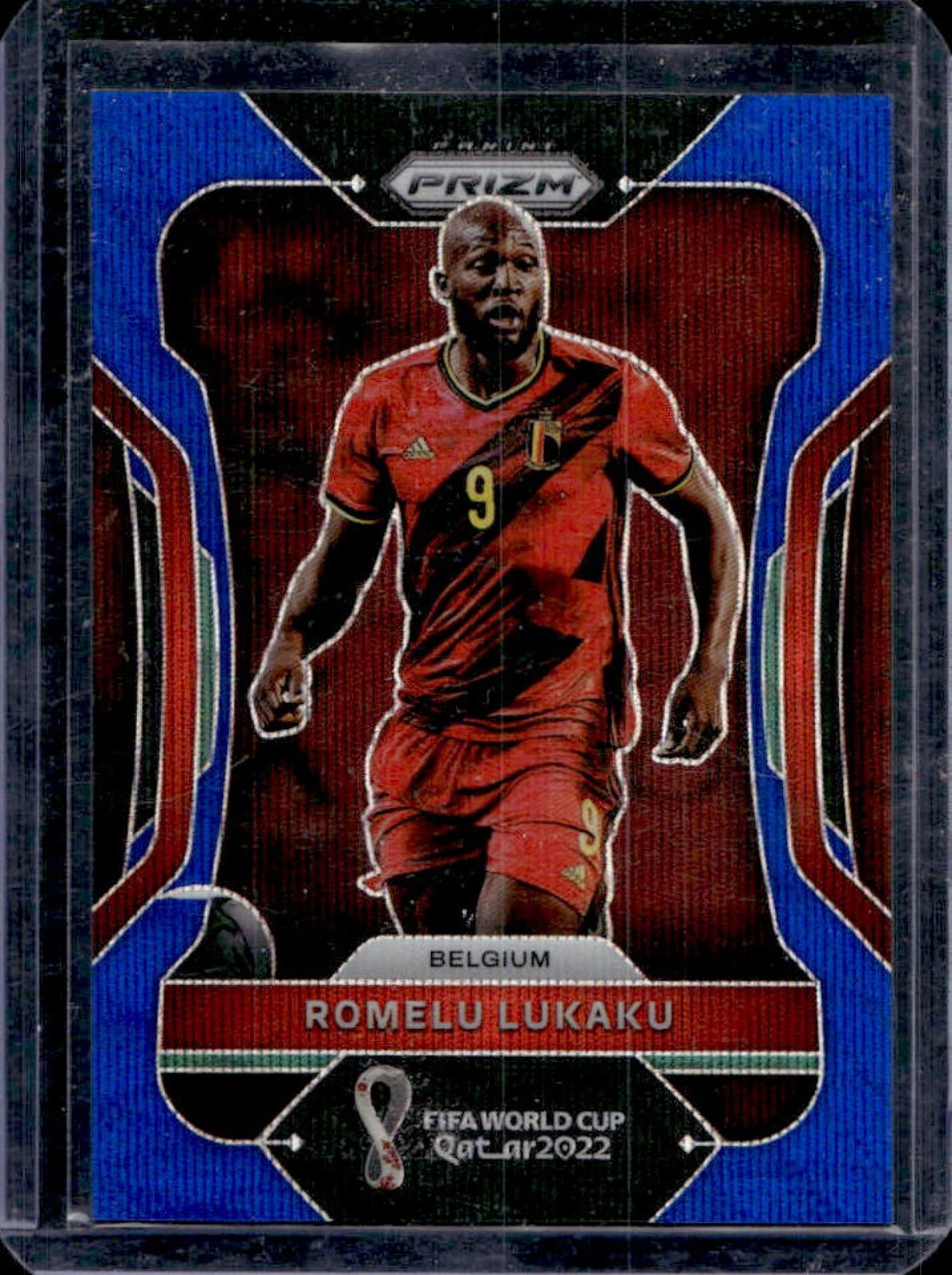 2022-23 Panini Prizm World Cup Romelu Lukaku Blue Wave #/199 Belgium