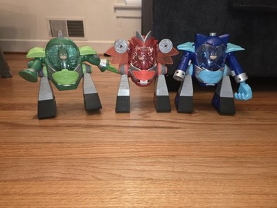 PJ MASKS TURBO MOVERS & FIGURES Bundle : Cat Boy   Owlette   Gekko 3.6'' Figures