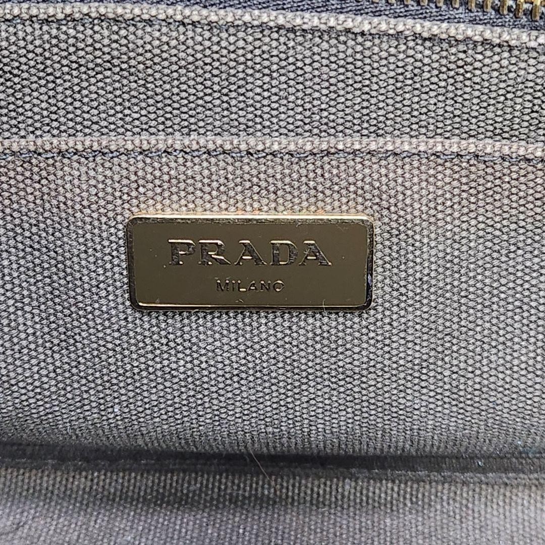 PRADA Tote Bag Canapa Bijou Shoulder Bag khaki Canvas Women W/Guarantee Card JP thumbnail 11
