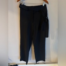 Quince Black Women's Trousers with Tie Detail