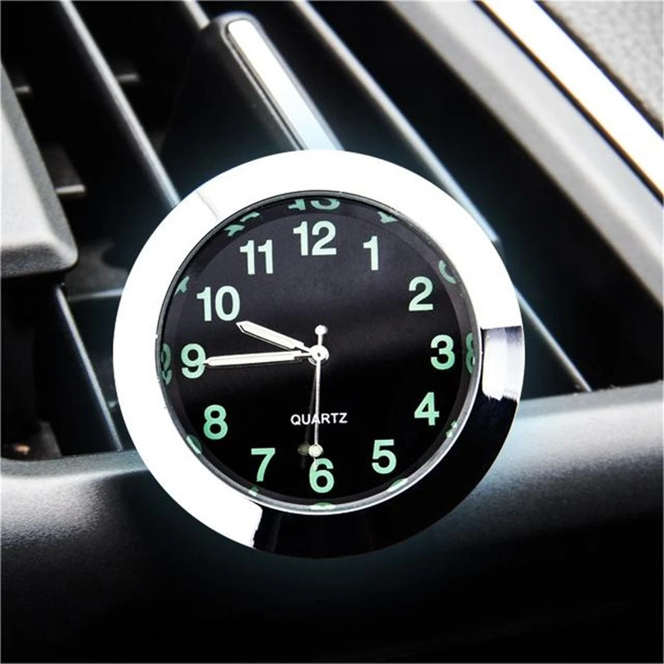 Pocket Small Mini Luminous Quartz Analog Watch Stick-On Clock For Car Boat Bike - Image 3 of 4