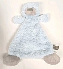 Demdaco Blue Bear Lovey Blanket Rattle Baby Security Blanket Plush 12" Sewn Eyes