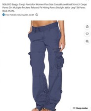 Navy Blue Cargo Pants Wide Legs