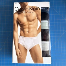 Calvin Klein Mens Cotton Classic Fit 3-Pack Brief, Black w Multi Waistbands, 2XL
