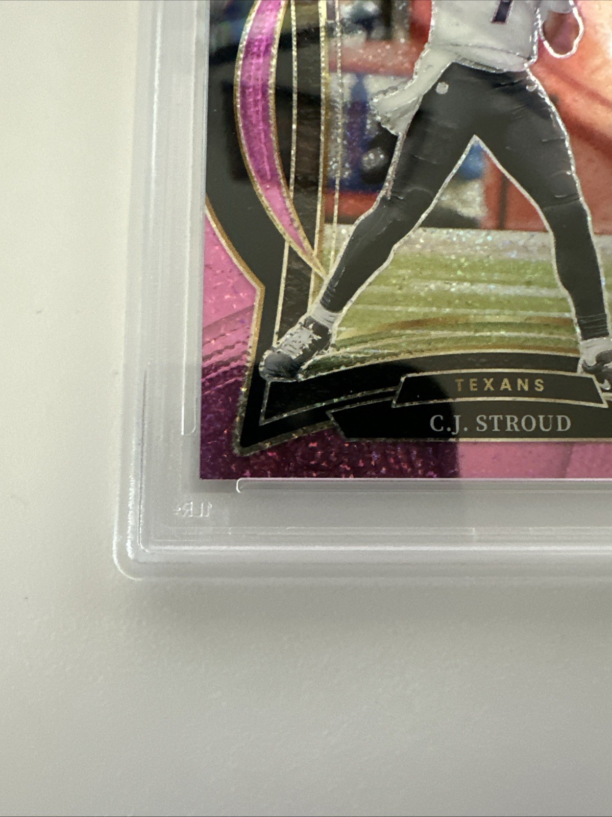 2024 Select CJ Stroud #42 Pink Glitter 13 /15 PSA 9 view 4