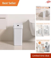 Touchless Motion Sensor Trash Can 2.4Gal - Slim Design for Kitchen/Bathroom