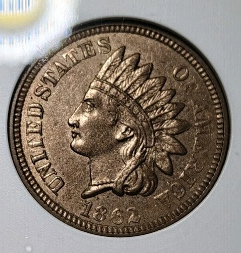 1862 INDIAN CENT PCGS ANACS MS62