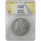 1904 S Morgan Dollar VF 30 Details ANACS Silver $1 Coin SKU:I21154