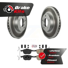 Front Coated Disc Brake Rotors & Ceramic Pad Kit For 2004-2013 Mazda 3 2.0L GS i