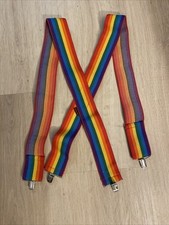 Vintage Honcho Suspenders Wide Rainbow Pride LGBTQ Mork and Mindy 70s 80s Adult