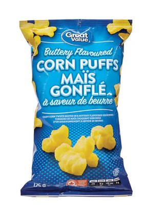 Great Value Buttery Flavoured Corn Puffs, 125g/4.4 oz