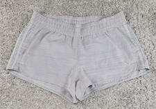ADIDAS Women's Pacer 3-Stripes Woven Athletic Shorts Heather Gray Size Medium