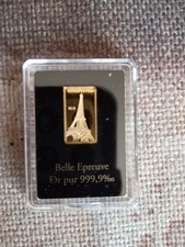 Vend superbe lingot d'or "TOUR EIFFEL" 7500 ex