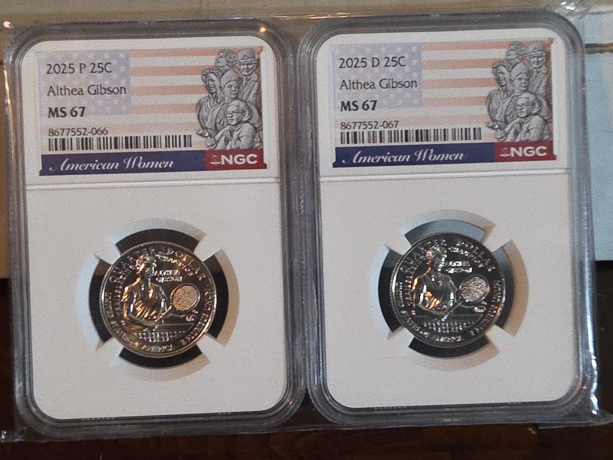 Sweeet! 2025-P&D NGC MS67 Althea Gibson Women's Quarter with