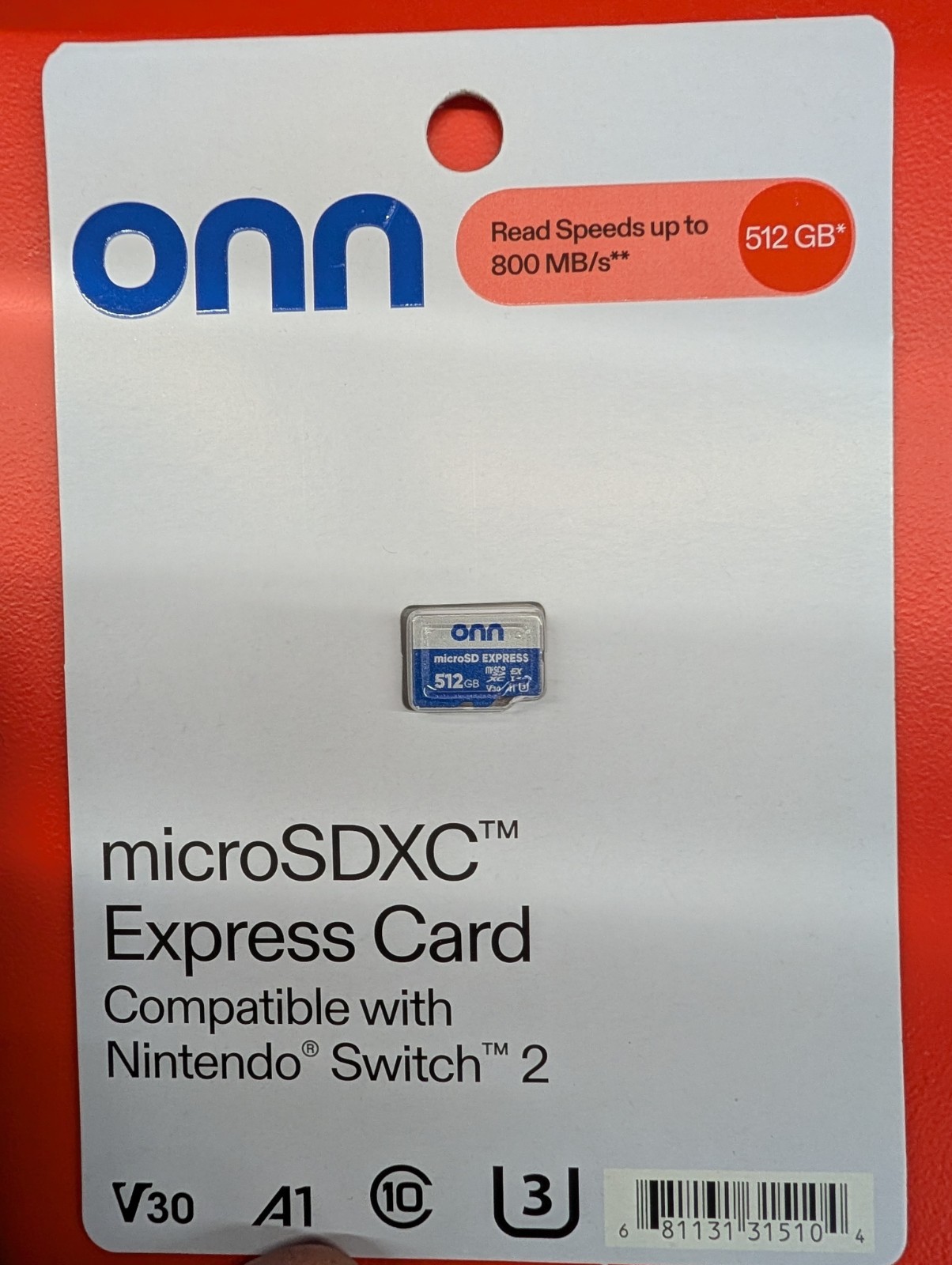 Onn 512GB Micro SD Express Card Nintendo Switch 2*BRAND NEW*NEVER OPENED*