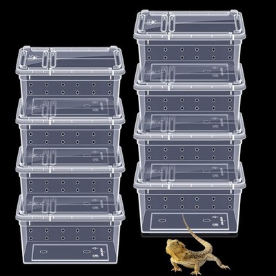Reptile Feeding Box 8 PCS Snake Breeding Box Lizard Cage Habitat Hatching Con...
