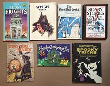 1960s-1990s VTG Lot of 7 Spooky Halloween Children  s Books Paperback Hardcover
