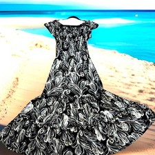 STYLE CO TIERED Maxi Dress EXTREME flare tiered Ruffles long boho Peasant M