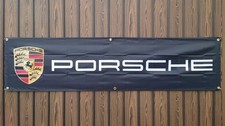 Porsche Logo Flag Banner Black Garage Wall De...