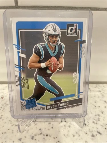 BRYCE YOUNG ROOKIE CARD Carolina Panthers Alabama Football 2023 DONRUSS RATED RC
