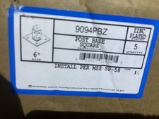 9094PBZ. Post Base Square.6” Zinc Plated Finish. (((box Of 5)))