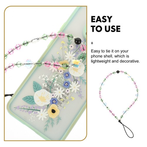 Bead Phone Charm Wrist Rope Phone Phone Wristlet Beaded Cell Phone Hanging Rope - Zdjęcie 6 z 12