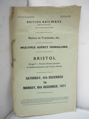 British Railways - Bristol - Multiple Aspect Signalling 1971 - Parson St Junction