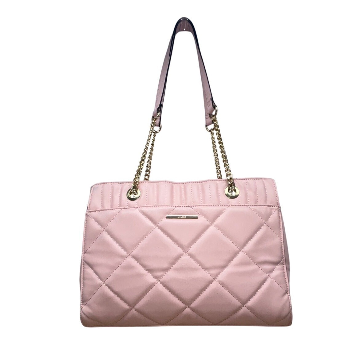 日本未入荷‼︎ALDOキルティングバッグ Aldo Pink Quilted With Chain Straps & Zip Pocket Dilacan Open