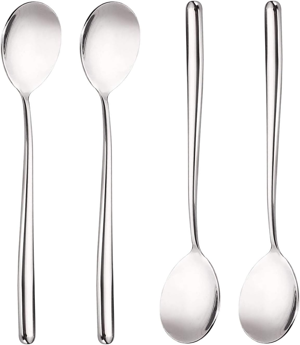 Stainless Steel Spoon,Long Handle Great Circle Soup Spoons Korean Long Handled S