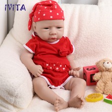 IVITA 18"Vollsilikon Reborn Baby Handgemachte Silikonpuppe Mädchen