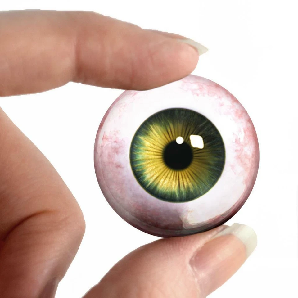 Juego de globos oculares verdes rareza muñeca realista ojos de vidrio humano 35 mm Foto 4 de 4