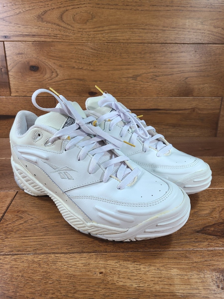 Vintage Reebok Men's White Leather Low Top Sneakers Shoes Size 11 NEW OLD  STOCK