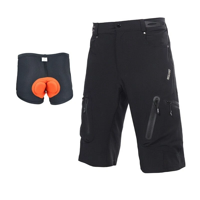 Pantalones cortos impermeables para bicicleta de montaña para hombre con ropa interior acolchada 3D Foto 4 de 4