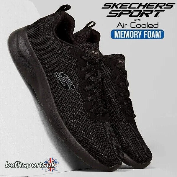 SKECHERS MENS SHOES BLACK WALKING MEMORY FOAM GYM SOFT SKETCHERS TRAINER 8 9 9.5