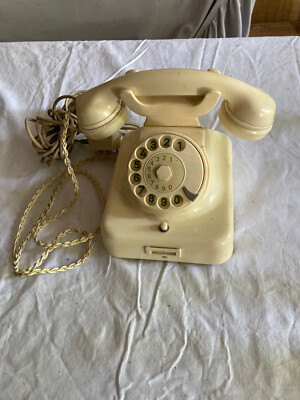Old White Telephone with Dial, W49, Ivory
