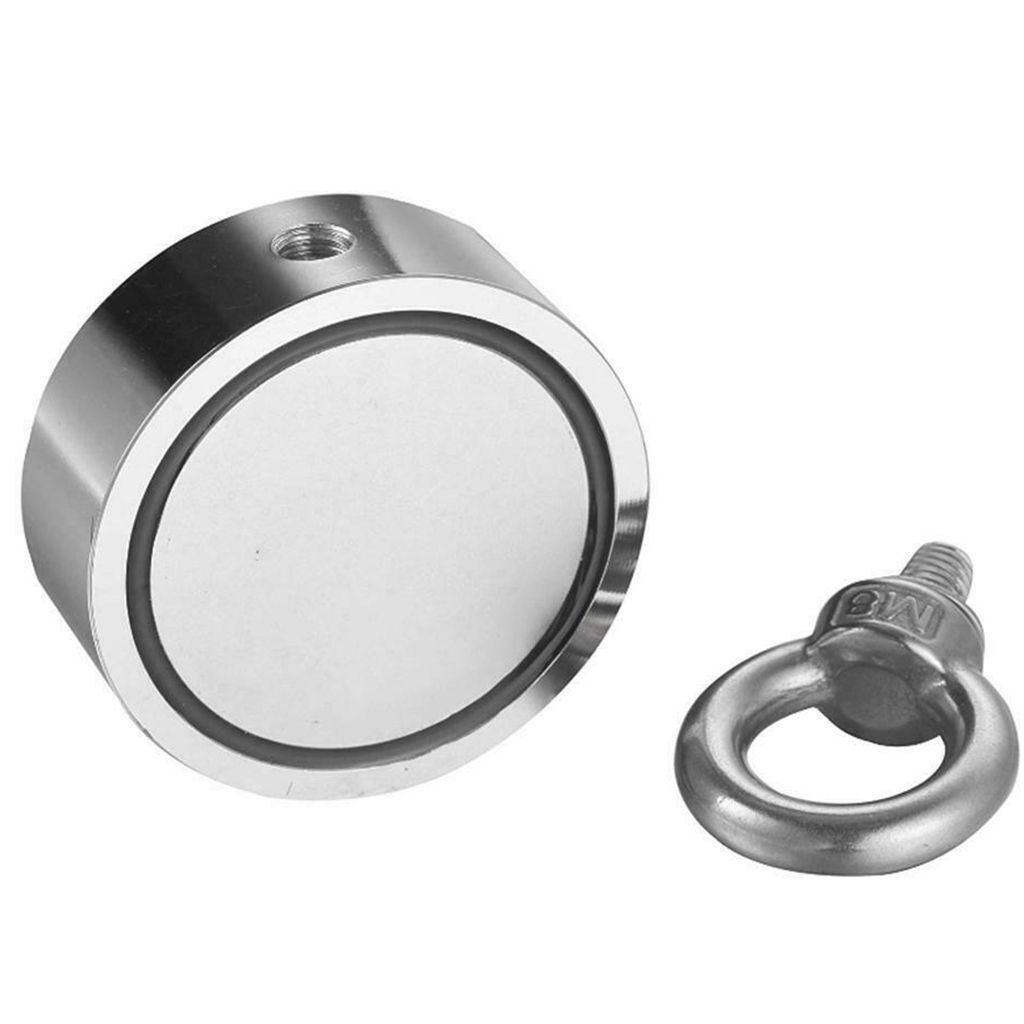 1100 LBS Pulling Force Double-Sided Fishing Magnet - Neodymium Rare Earth, Nickel Coated 12 thumbnail image