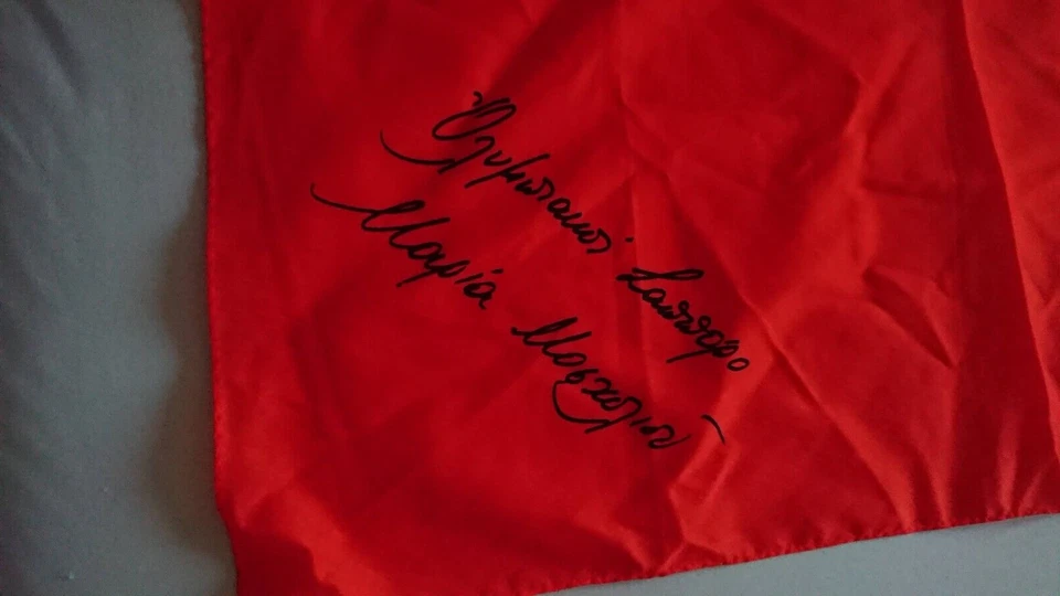 Vintage Scarf Sapporo 1972 XI Olympic Winter Games Japan - Red Scarf Signed Rare - Image 3 of 4