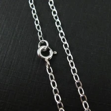 Sterling Silver Necklace Chain,Bracelet - 3mm Flat Oval Cable Chian(7.5"-36")