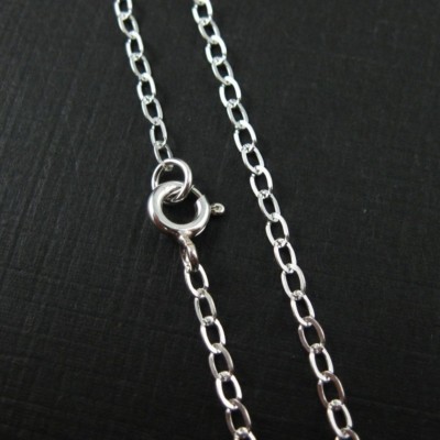 Sterling Silver Necklace Chain. 3 by 3.5 mm Flat Oval Cable Link (16''-36'')