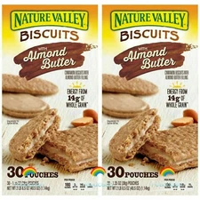 2 Packs Nature Valley Biscuits with Almond Butter 30 ct 40.5 oz oz Each Pack