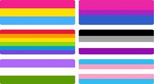 Set of 6 magnetic bumper stickers magnet LGBTQA pride flags Bisexual Pansexual