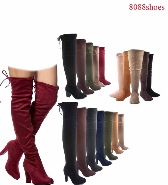knee flat boots women's