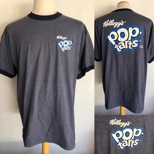 KELLOGG'S POP-TARTS Official Men's Toaster Pastries Retro Ringer T-Shirt Size XL