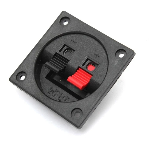 2x Subwoofer 2Wire Way Square Speaker Box Sub Push Spring Terminal Connector USA - Picture 4 of 9