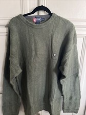 Vintage Chaps Ralph Lauren Men's Sweater Green HandFramed Knit Pullover Size XL