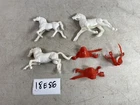 white horse red saddle Vintage Toy Solider cowboy Lot tim mee marx stuart 18E86