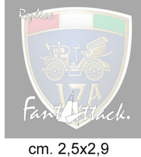 2 Adesivi REPLICA cm 2,5x2,9 ASI PER AUTO MOTO INTERNO VETRO RADUNI VESPA GUZZI