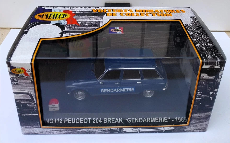 Peugeot 204 break vitré Gendarmerie Nostalgie NO112 MIB 1:43 203 304 504 205 305 - Immagine 4 di 4