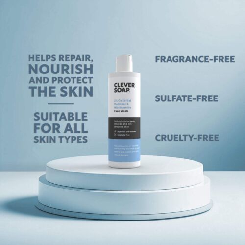 Clever Soap 2% Colloidal Oatmeal & Niacinamide Face Wash - Hydrating Cleanser - Picture 3 of 7