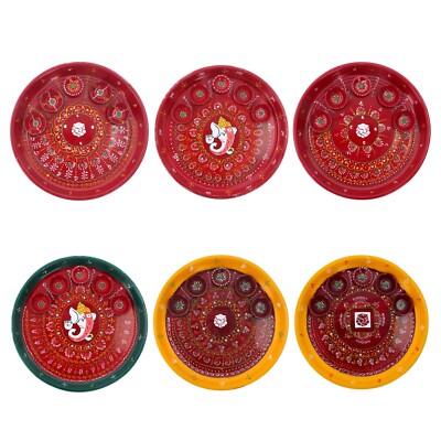 Pooja Thali Aarti Puja Gebetsteller 5 Diya Hindu Tempel Diwali Navratri Ganesh